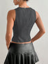 'Narskin' Tie Up V-Neck Tank Top - Celes Fashion